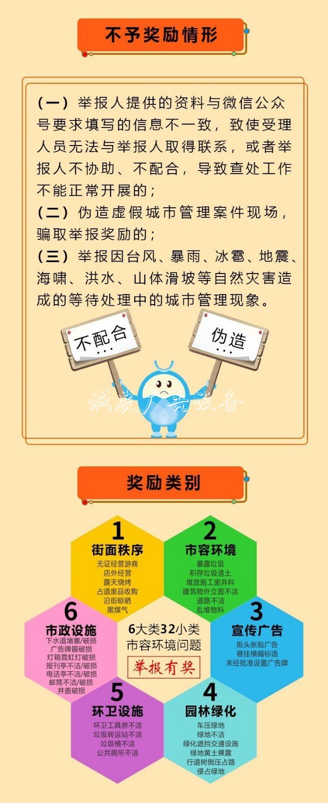 舉報亂貼小廣告、垃路燈燈箱圾桶破損等現(xiàn)象，獎勵2