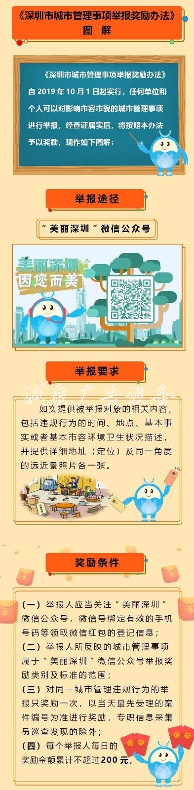 舉報亂貼小廣告、垃路燈燈箱圾桶破損等現(xiàn)象，獎勵2