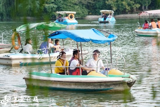 國(guó)慶假期，合肥逍遙垃圾箱津公園游人如織(組圖)