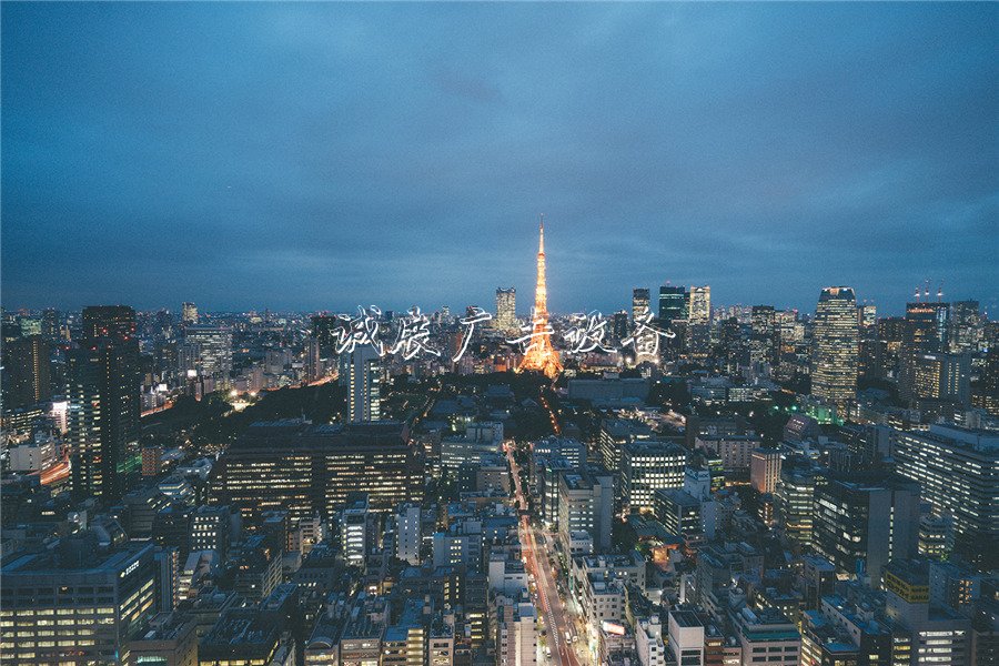 夜幕下的路牌活力東京