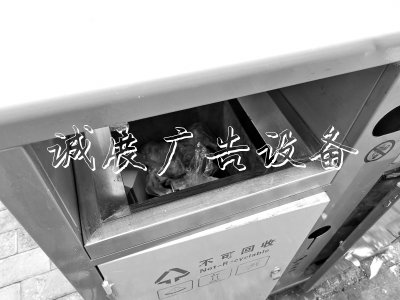 鄭州街頭垃圾箱只有兩種分類廣告燈箱 路上吃剩的早餐扔進(jìn)哪種垃圾箱？