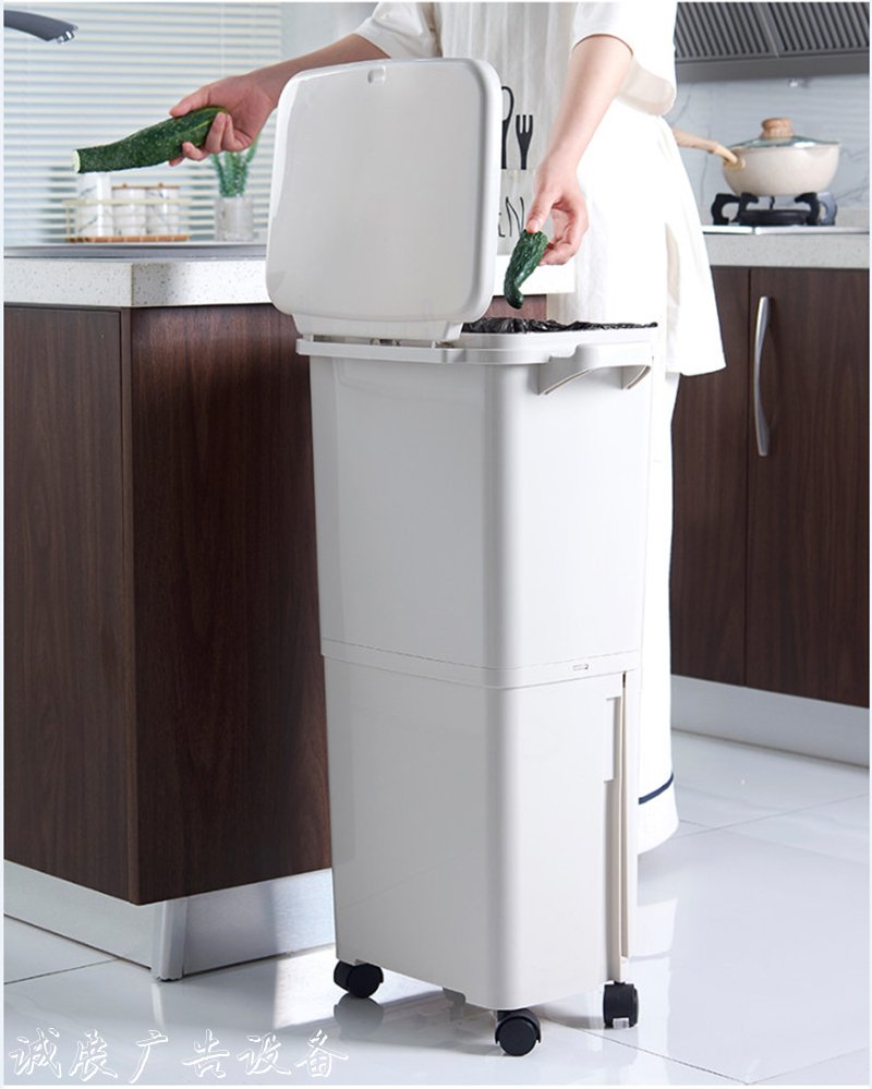 來自日本的干濕分離垃廣告燈箱圾桶，終于換掉了居委會